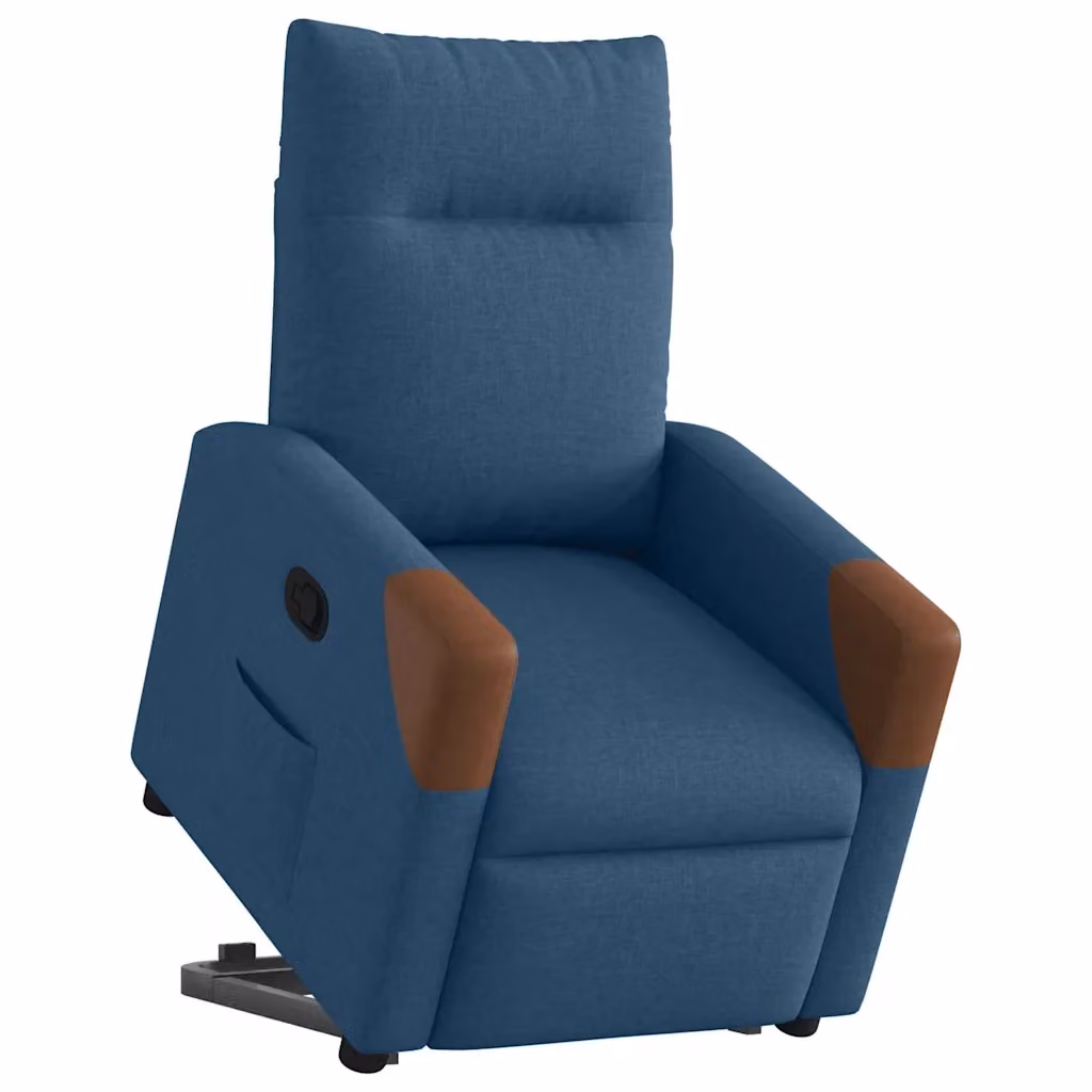 Poltrona Alzapersona Reclinabile con Assistenza Elettrica vidaXL in Tessuto Blu – 2