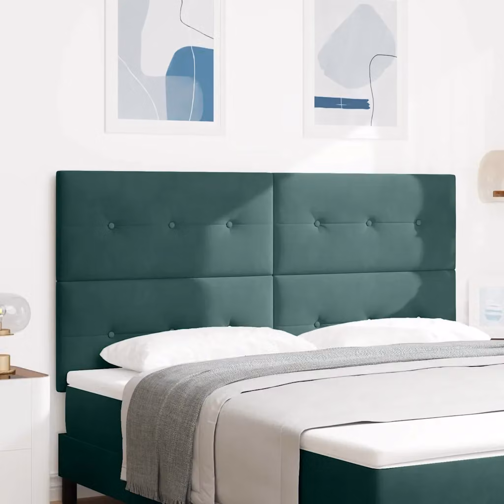 Testiera per letto vidaXL in velluto verde scuro, larghezza: 180 cm