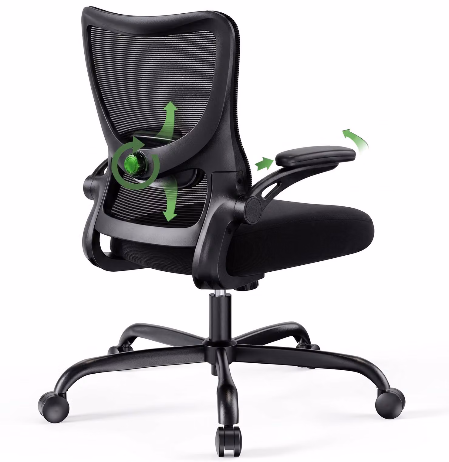 Sedia da ufficio ergonomica con braccioli 3D