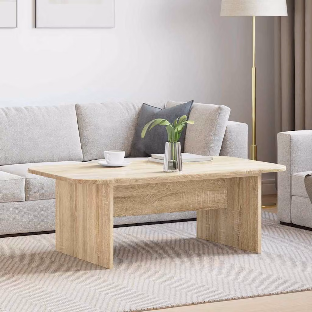 vidaXL Tavolino da salotto moderno in legno color rovere, L/P/H: 93 x 53 x 33 cm
