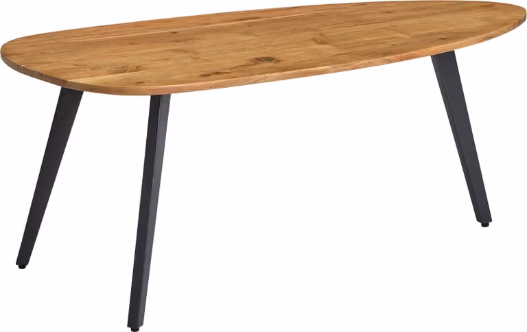 Tavolo in legno massiccio di acacia 110 x 45 x 60 cm tavolo da soggiorno a forma di rene | Wohnling