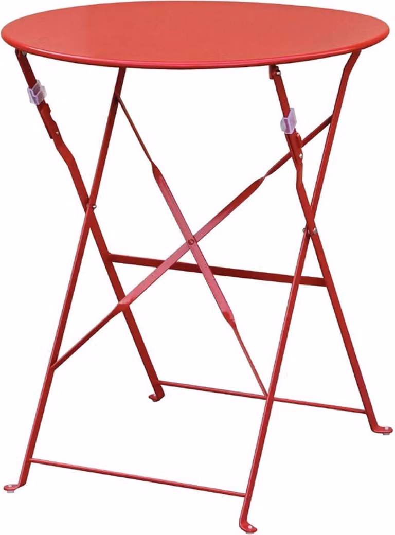 Tavolo da giardino pieghevole rotondo Bolero in acciaio, rosso, 60 cm