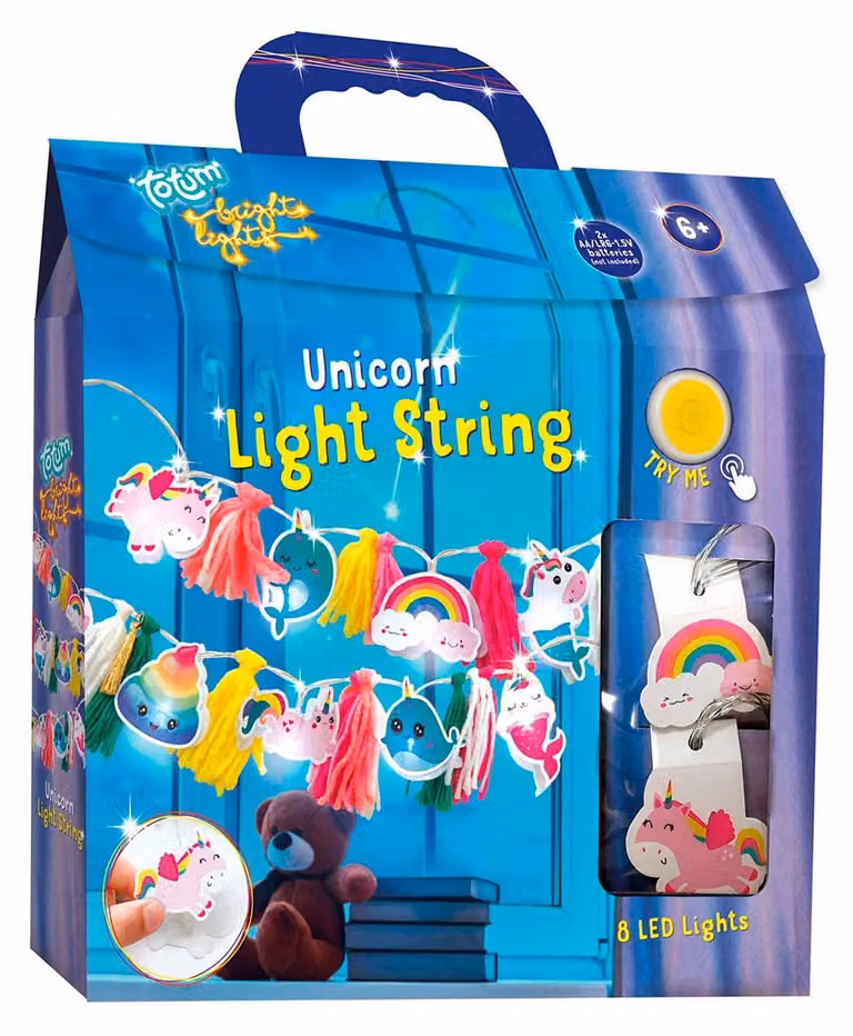 Kit per creare una ghirlanda luminosa a forma di unicorno, con LED, 8 luci, colorata