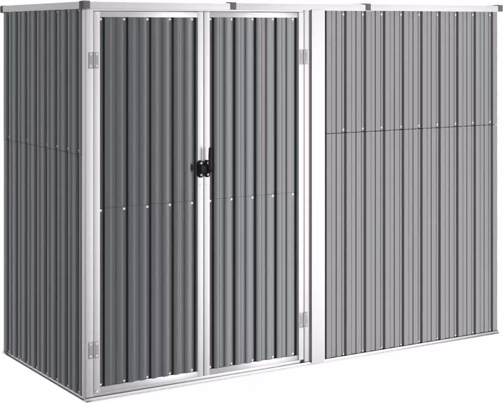 Capanno per Attrezzi Grigio 225x89x161 cm in Acciaio Zincato