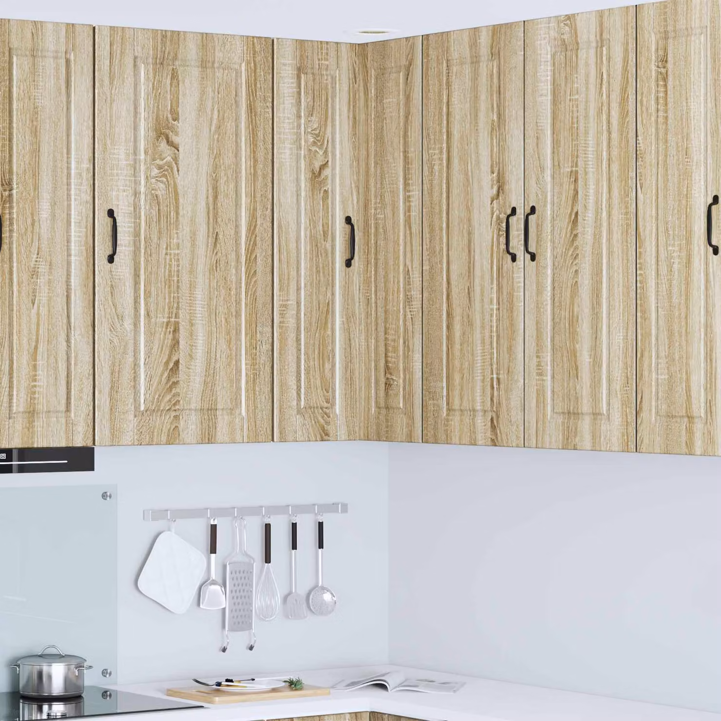Mobile angolare da parete vidaXL PORTO Rovere Sonoma, marrone, L/P/H: 57 x 57 x 100 cm