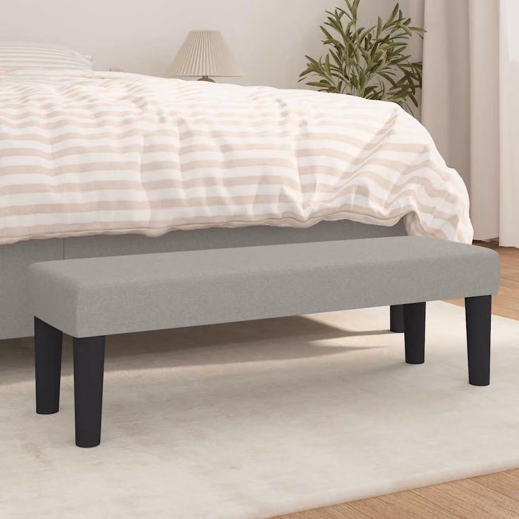 Panca vidaXL Grigio in Tessuto e Legno L: 100 cm, P: 30 cm, H: 30 cm