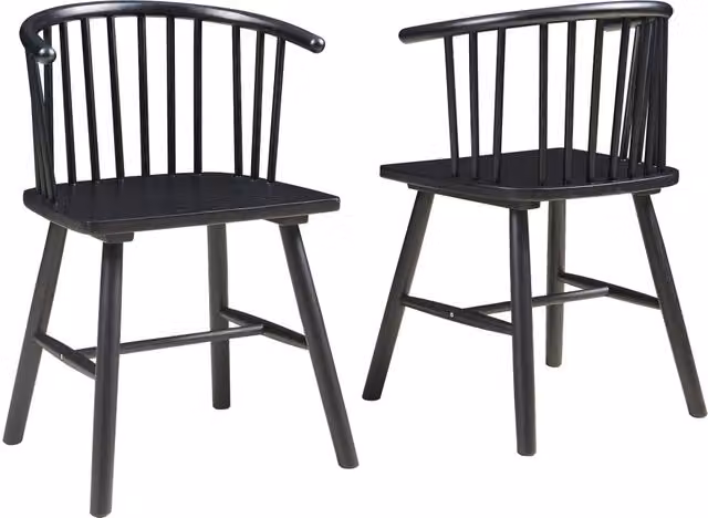 Set di 2 sedie da sala da pranzo moderne in legno nero en.casa – 1