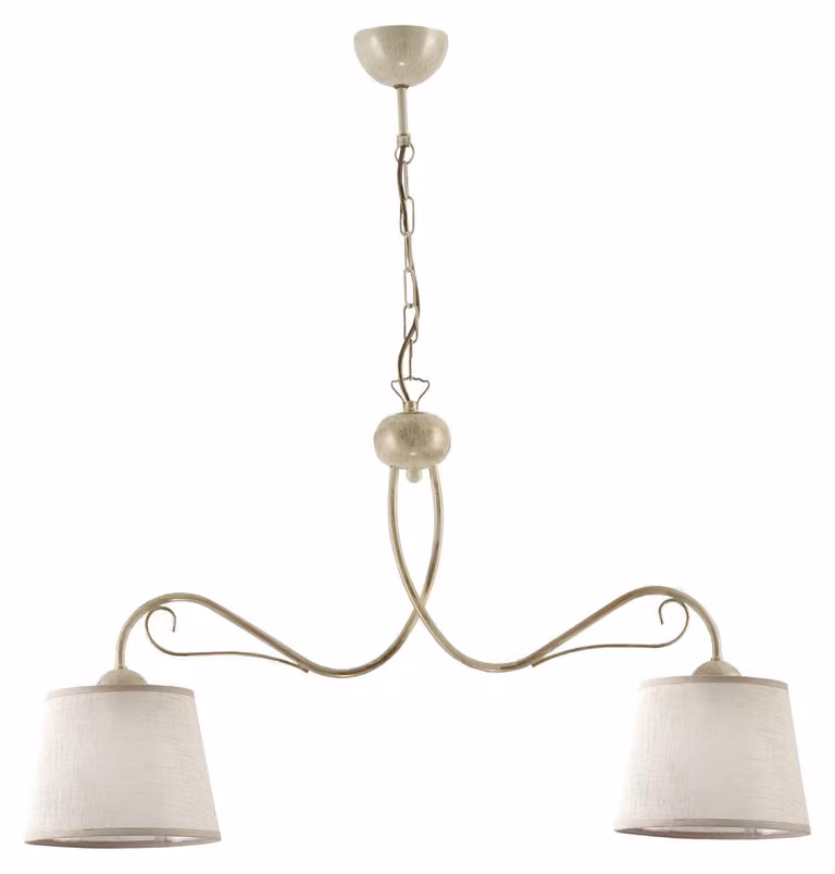 Lampada a sospensione KAMELIA ecru 2xE27x40W in metallo, dimensioni: 80x80x20 cm, IP20, Jupiter
