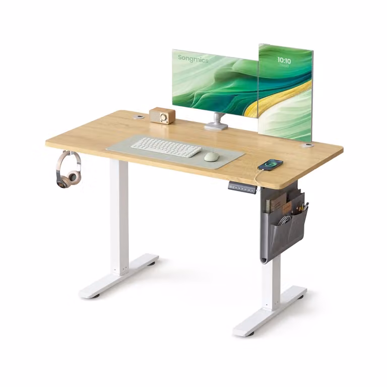 Scrivania Regolabile in Altezza Scrivania Elettrica per Lavoro in Piedi, Rovere Dorato / 60 x 120 x (72-120) cm (P x l x H)
