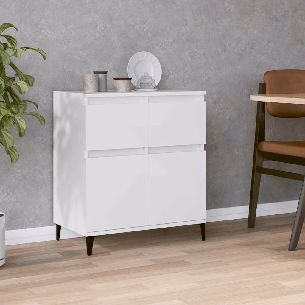 Credenza moderna bianca vidaXL in legno e metallo L: 60 cm, P: 35 cm, H: 70 cm