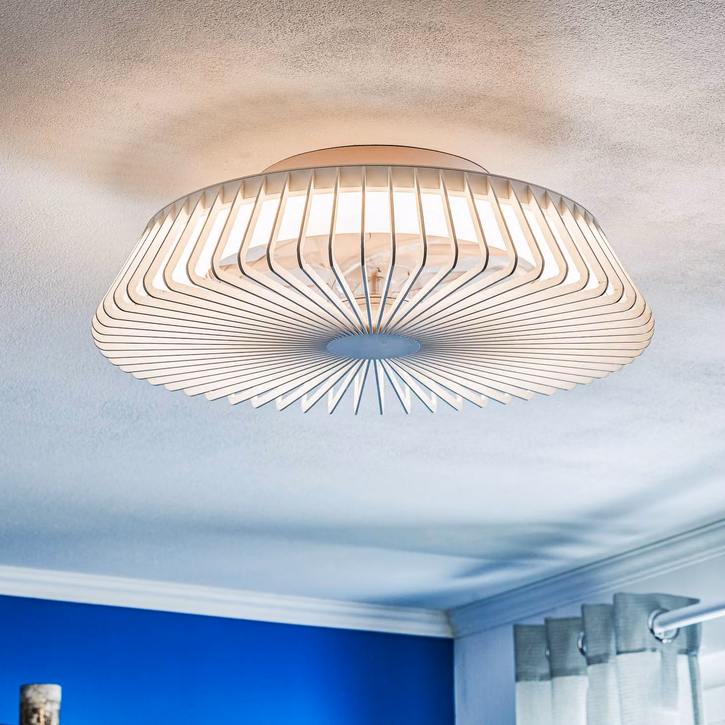 Mantra Iluminación Ventilatore da soffitto LED Himalaya, bianco, DC, silenzioso, Tuya dimmerabile, Bianco / Opale, Soggiorno / Sala da pranzo, Metallo, Moderno