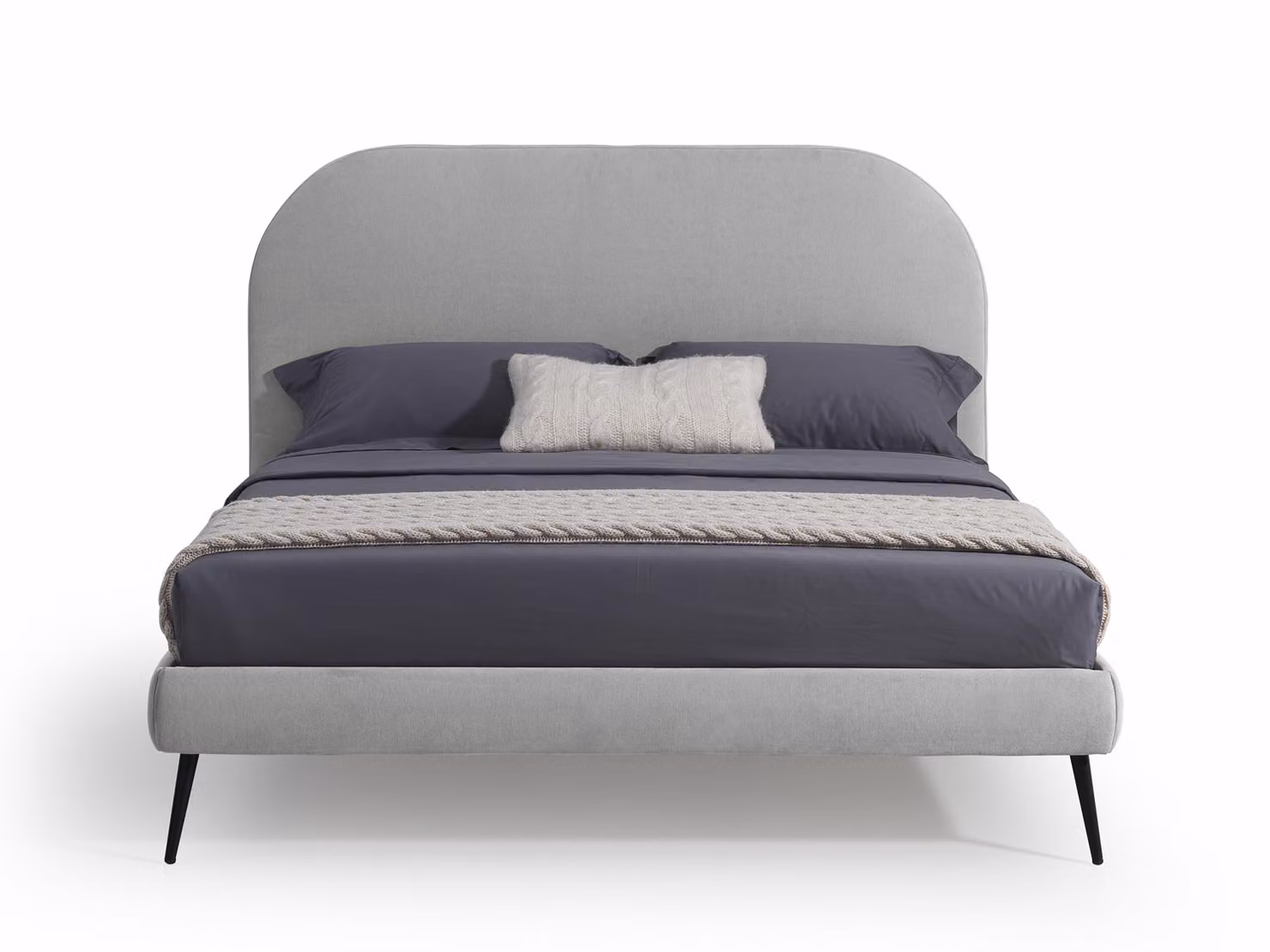 Letto Matrimoniale in Tessuto Imbottito SYDNEY Grigio