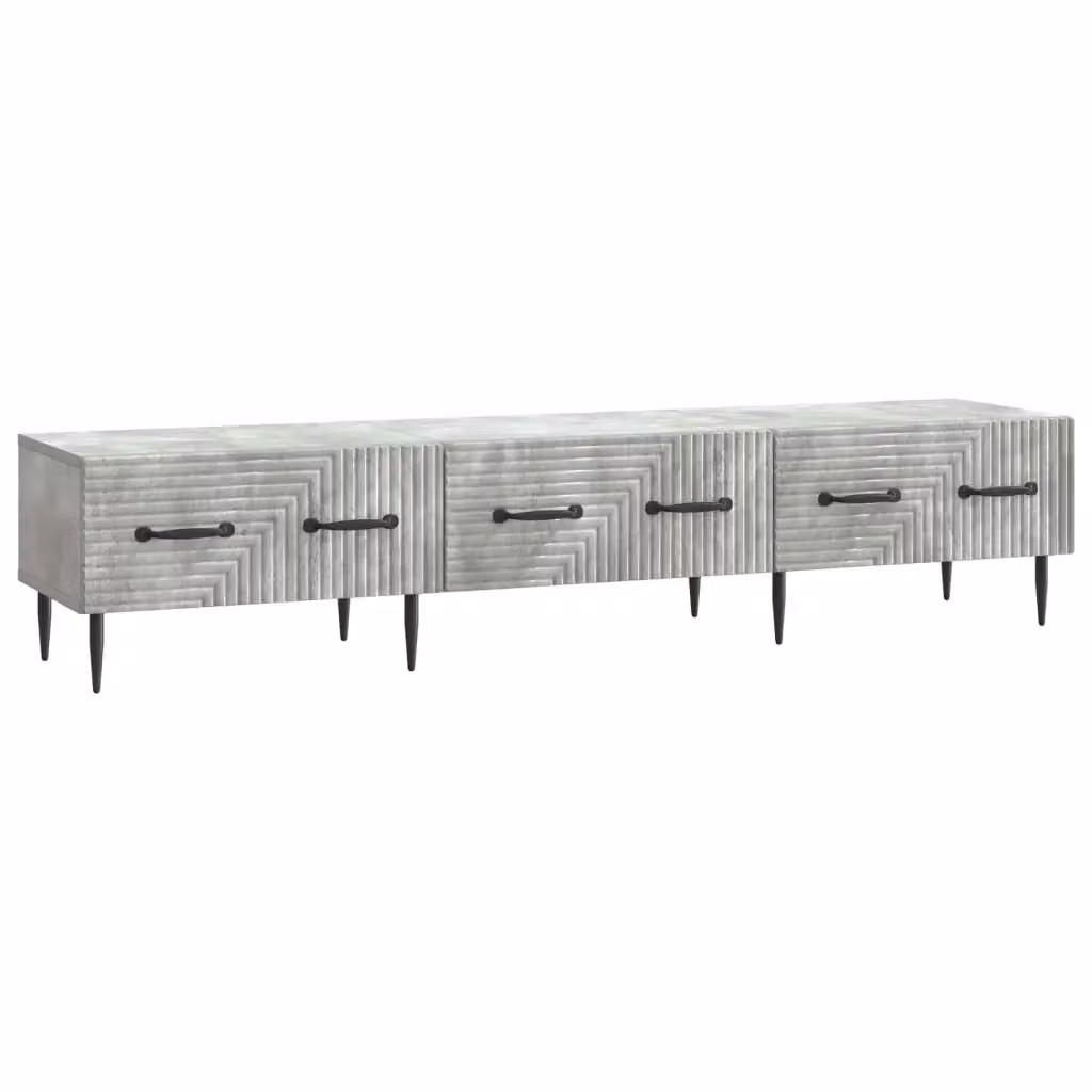 Mobile TV moderno vidaXL con cassetto in legno, Grigio, L 147 x P 34,5 x H 30 cm – 2