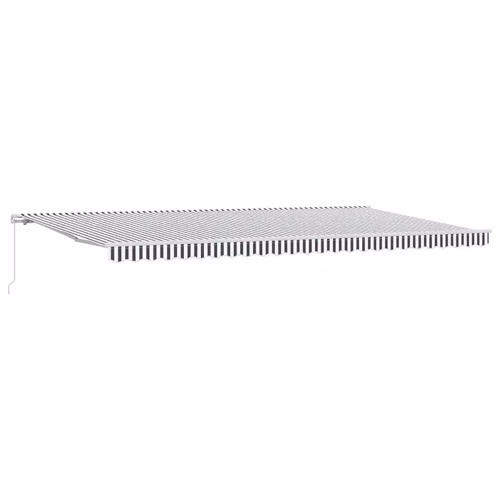 vidaXL Tenda da Sole Retrattile Manuale con Bracci Pieghevoli in Alluminio e Poliestere, Antracite e Bianco, L: 500 cm, P: 300 cm – 2
