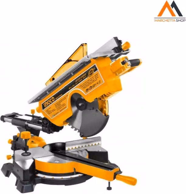 Troncatrice a disco Ingco da 305 mm con potenza di 1800 W, colore giallo