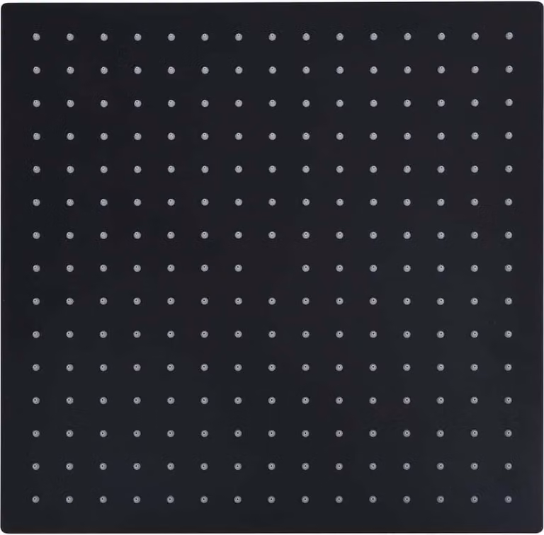 Testa Doccia a Pioggia in Acciaio Inox 40x40 cm Quadrata Nera