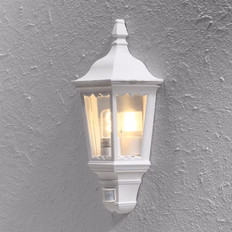 Konstsmide Applique da esterni Firenze a coppa, bianco FIRENZE, Bianco / Opale, Vetro, Campagna / Rustiche