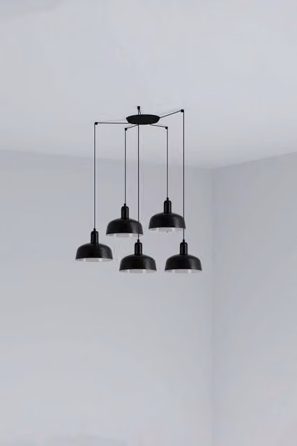 TATAWIN S metallo 5L Lampada a sospensione nera