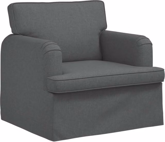 Divano da soggiorno Design In in tessuto grigio con struttura in metallo e coperture rimovibili L: 84 cm, P: 80 cm, H: 85 cm – 1