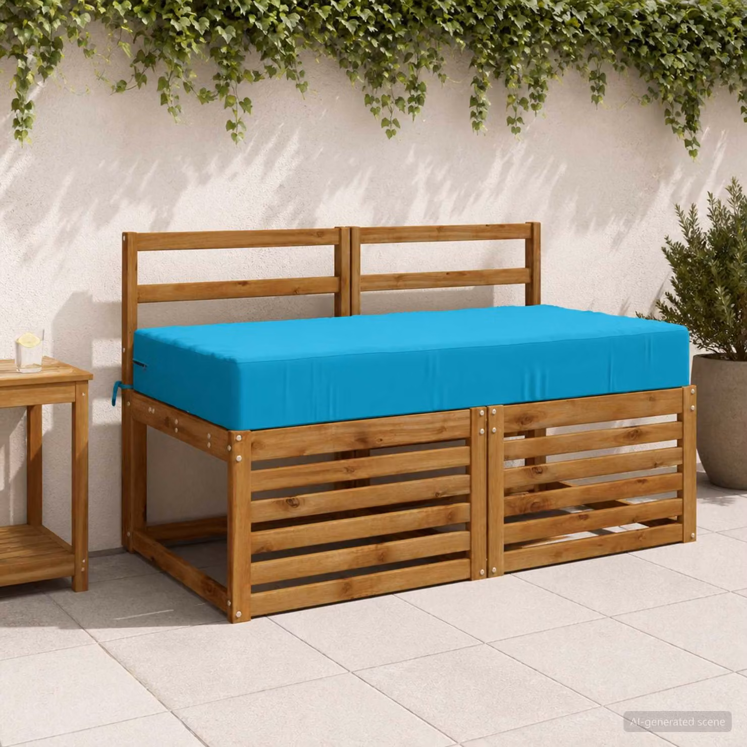 vidaXL Cuscino per la seduta SOEST in poliestere, Turchese, L: 60 cm x P: 60 cm x H: 15 cm
