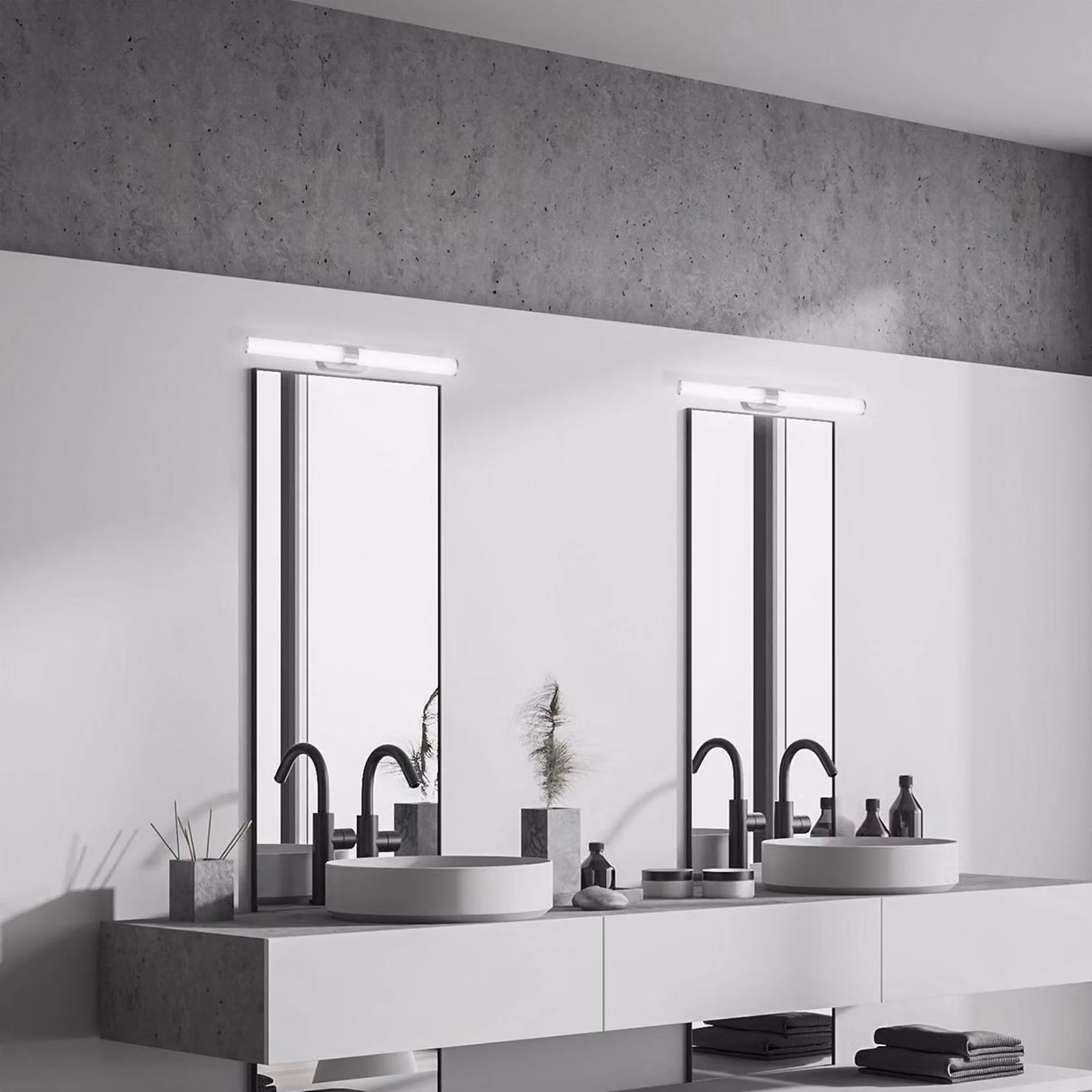 Briloner Applique da parete 2117014, Alluminio / Grigio / Zincato, Bagno, Plastica, Applique