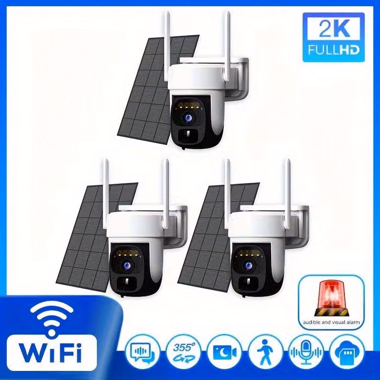 Telecamera di sicurezza wireless per esterni con sistema Wi-Fi a 360 gradi e risoluzione 3MP
