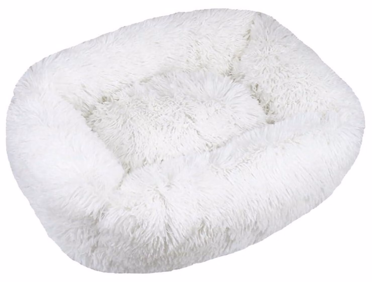 Cuccia ortopedica per cani, forma rettangolare, imbottitura soffice, colore bianco, dimensioni 55x45 cm