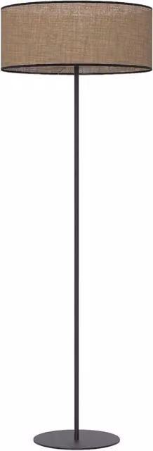 Lampada da terra moderna Emibig ECO in metallo e tessuto, colore bruno-nero, con lampadina E27 sostituibile