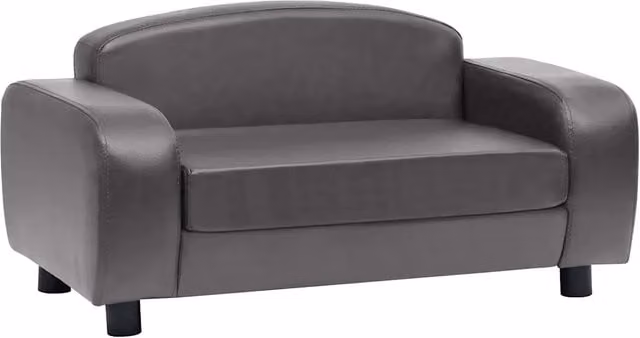 Divano per cani DESIGN IN in similpelle grigio con rivestimento rimovibile e base antiscivolo L: 80 cm, P: 50 cm, H: 40 cm