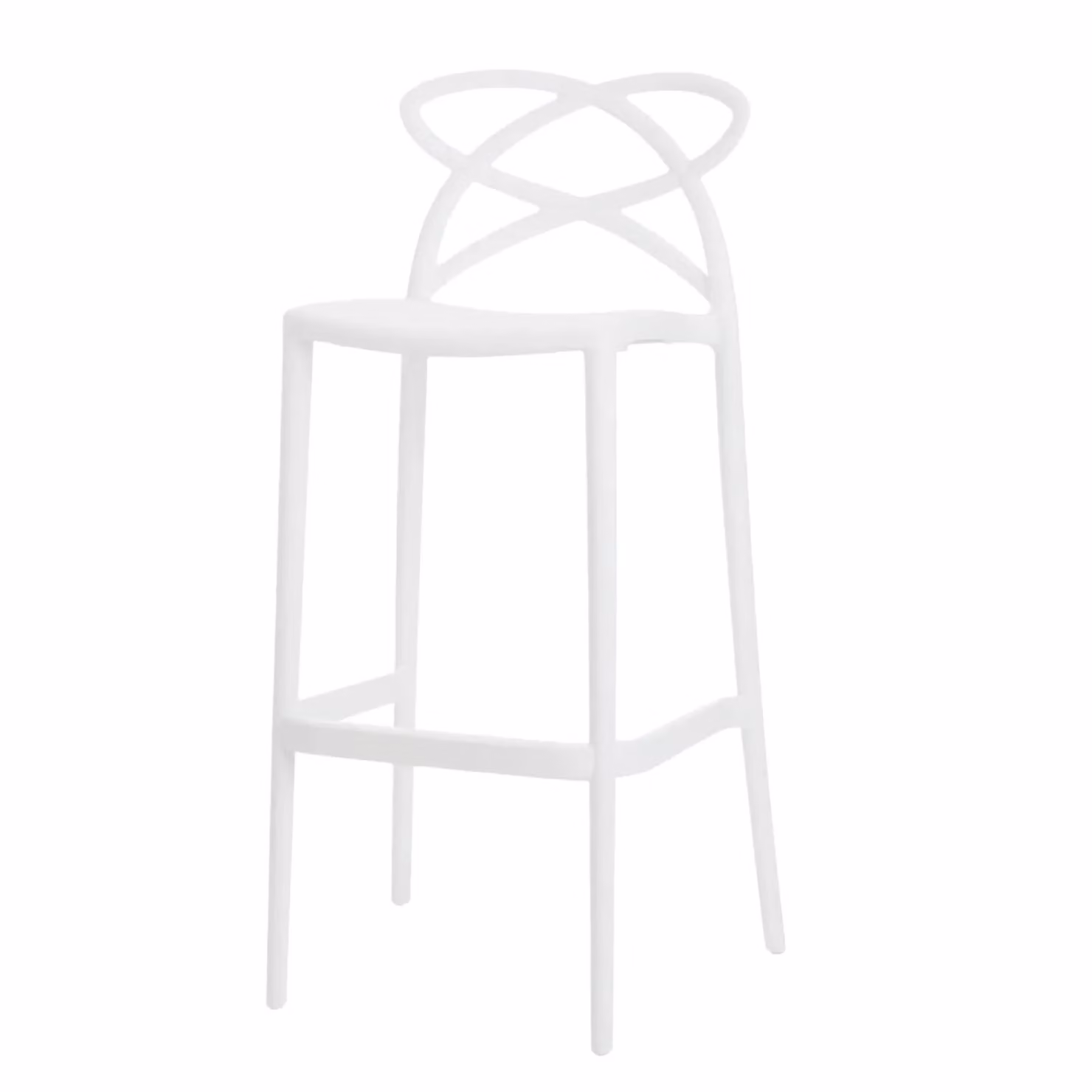 Set di 4 sgabelli moderni in polipropilene bianco Mobili 2G L/P/H: 41 x 46 x 102 cm