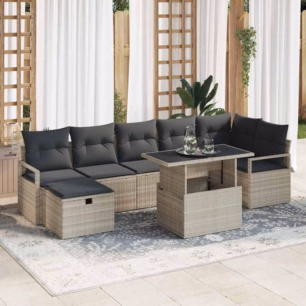 Maison Exclusive - Set da giardino composto da 8 pezzi, divano in rattan sintetico