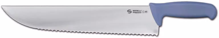 Coltello affettare, lama dentata cm 36 blu linea Supra di Sanelli Ambrogio