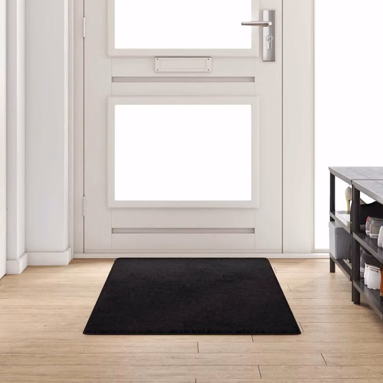 Runner in moquette vidaXL nero, moderno e antiscivolo, 80 x 200 cm, 100% polipropilene hand-tufted