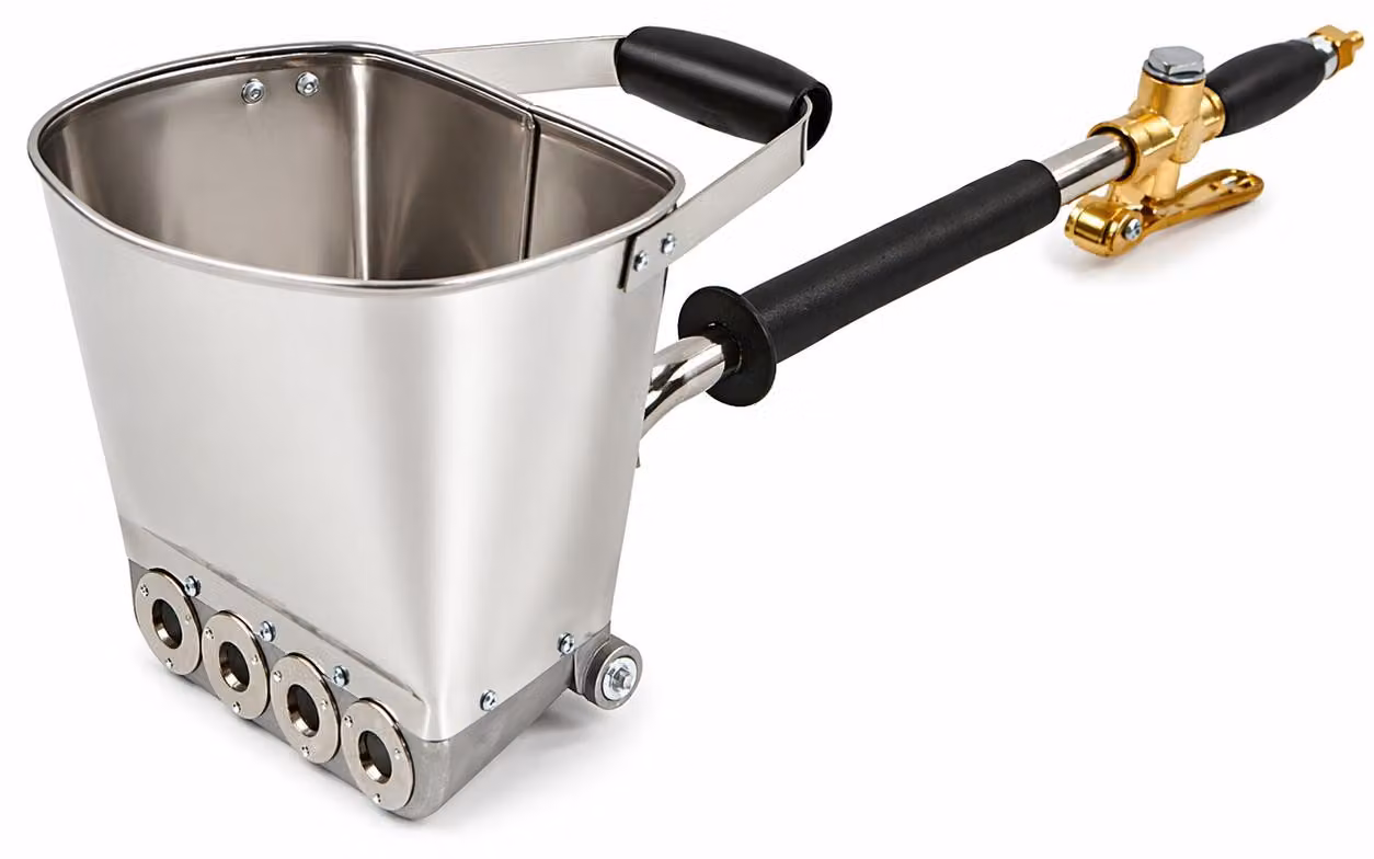 Pistola a spruzzo mortaio professionale, sprayer intonacatrice, per cemento, macchina per intonaco con fori, spruzzatore, gesso e calce per pittura murale e ristrutturazione, in acciaio inox Gebo