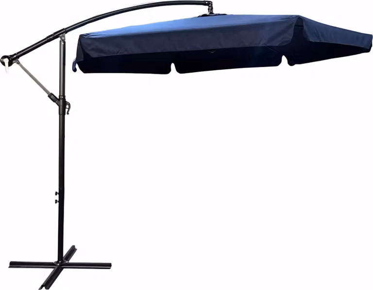 raumhirsch: Parasole da giardino CYNIA, 300x300 cm. Parasole, ombrellone da mercato, ombrellone con manovella, ombrellone da giardino, inclinabile, impermeabile, blu