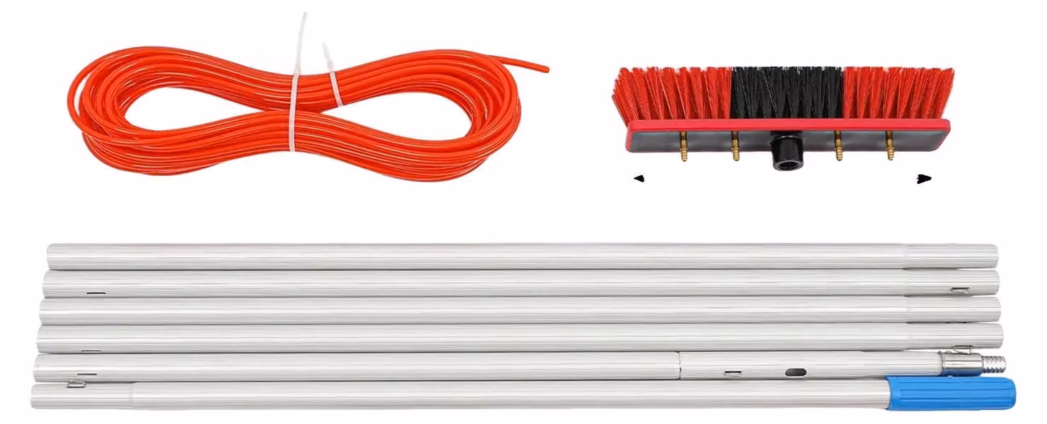 Kit di pulizia, strumento versatile per pannelli solari, materiali resistenti, 6 m