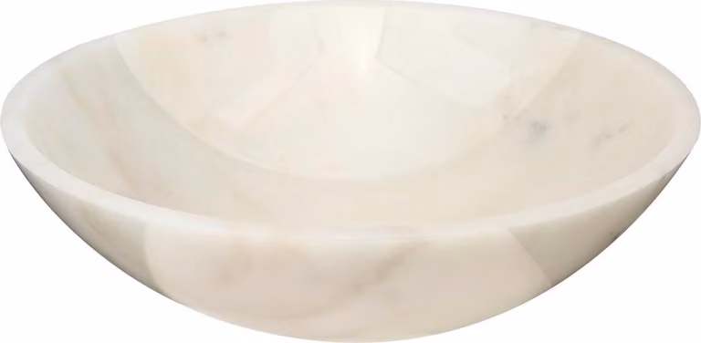 SAT Purity lavabo da appoggio in marmo bianco senza foro per rubinetto e troppopieno 43 x 43 cm