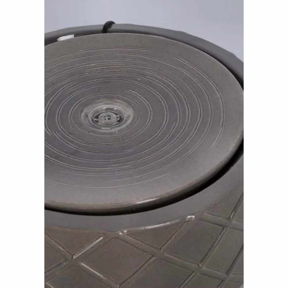 Fontana da tavolo in ceramica moderna Calypso colore tortora con LED H: 33 cm, L: 14,5 cm – 2