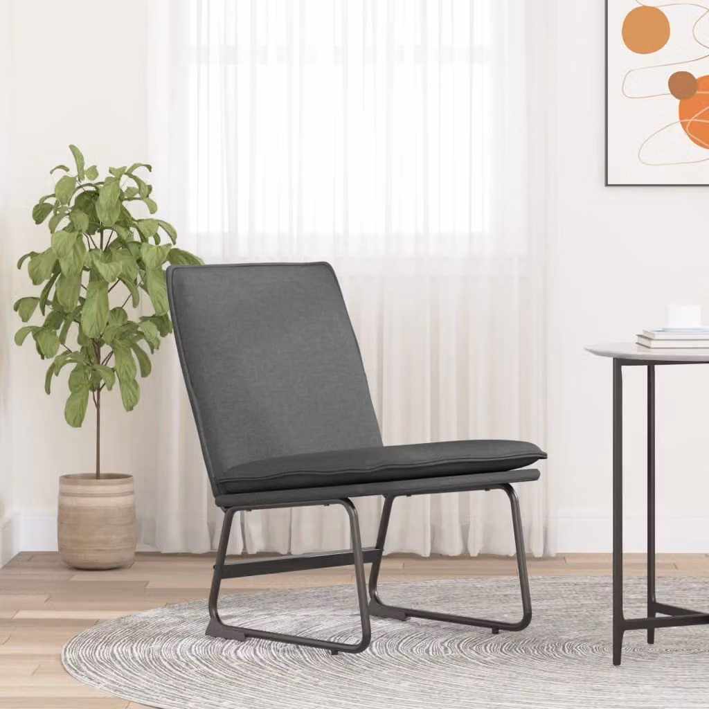 Maison Exclusive - Poltrona relax, colore grigio scuro, dimensioni 52x75x76 cm, rivestimento in tessuto