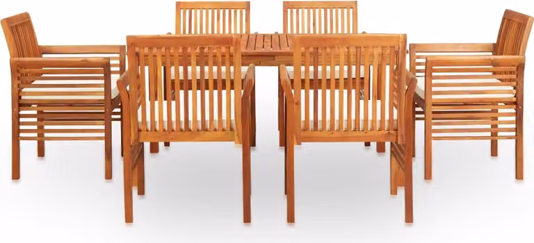 vidaXL set da pranzo da giardino 7 pezzi con cuscini in legno massiccio di acacia