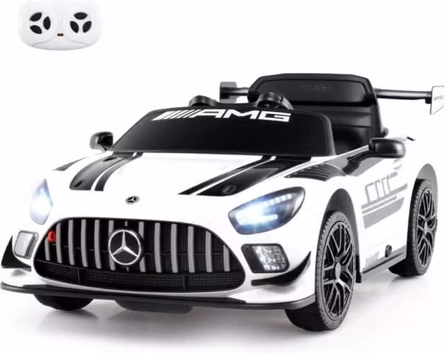 Auto cavalcabile per bambini ruote per trasporto e partenza morbida-Auto cavalcabile per bambini con telecomando per bambini 3+ anni Bianco