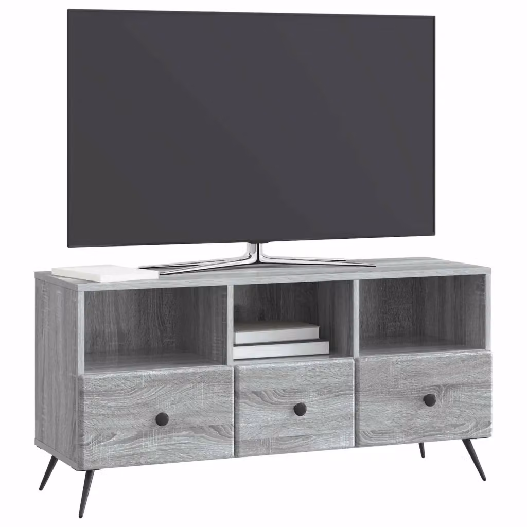 Mobile TV-Credenza Moderno Design In Grigio con Passacavi L/P/H: 102 x 34,5 x 50 cm – 2