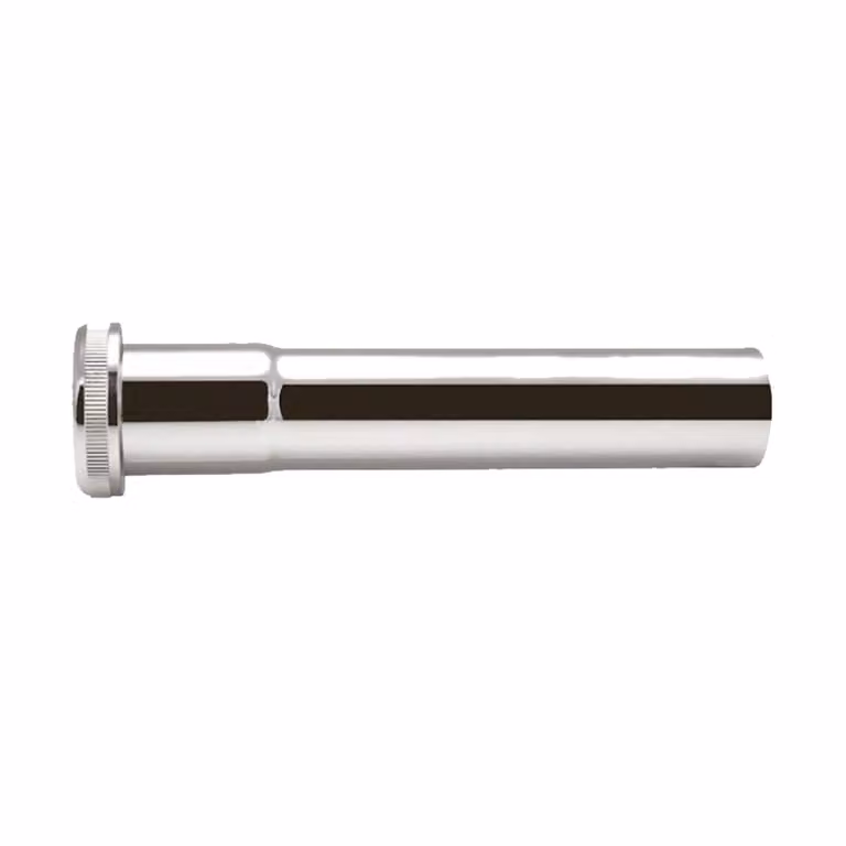 prolunga tecuro per tubo di scarico Ø 28 mm per valvola di scarico WC 250 mm, con dado zigrinato, ottone cromato