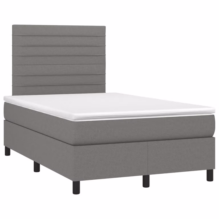 Maison Exclusive - Letto a Molle Materasso e LED Grigio Scuro 120x190cm in Tessuto