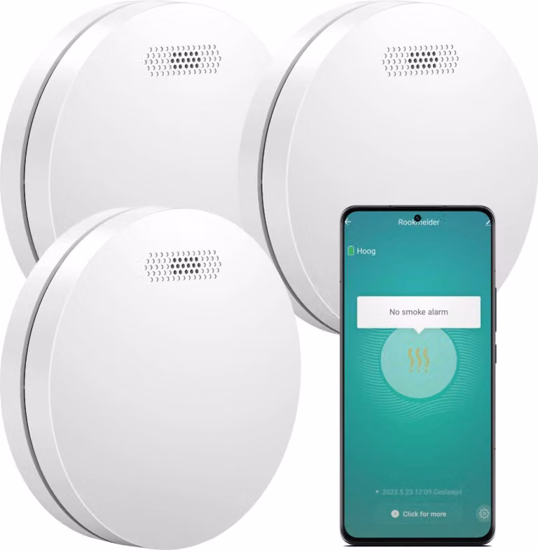 Aroha Smart Connect Rilevatore di Fumo WiFi - Batteria da 10 Anni, Sensore Fumo WiFi Con App Tuya & Smartlife - Allarme Anticendio - 3 pezzi
