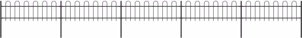 Maison Exclusive - Recinzione da Giardino con Parte Superiore ad Anello in Acciaio 892,5x60 cm Nero
