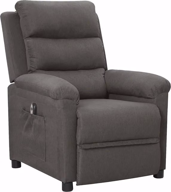 Poltrona Elettrica Reclinabile-Divano Sedia Grigio Scuro in Tessuto 855710