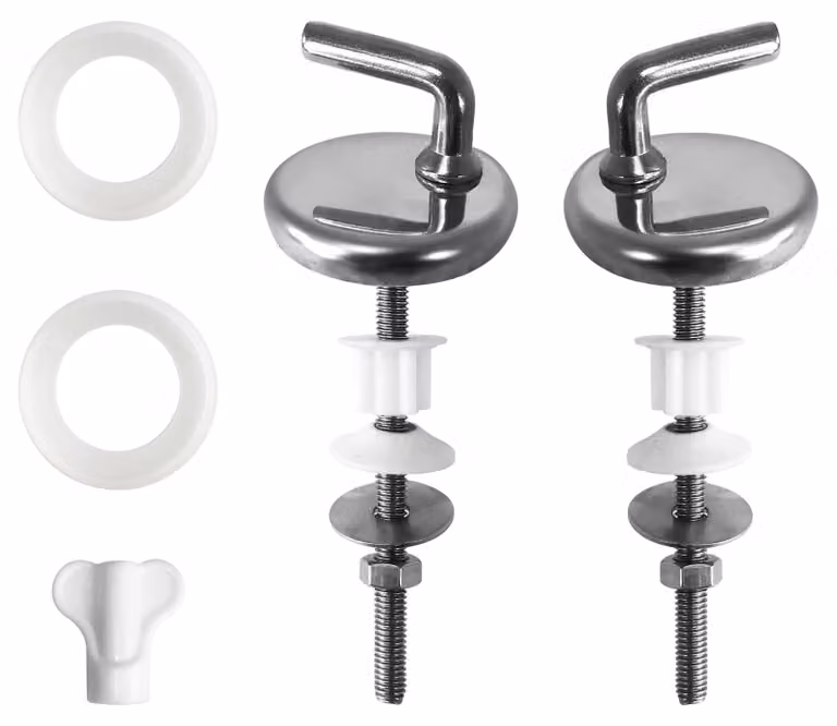 Kit di fissaggio per cerniere di copriwater, in acciaio inossidabile, con accessori in gomma, per copriwater in duroplast
