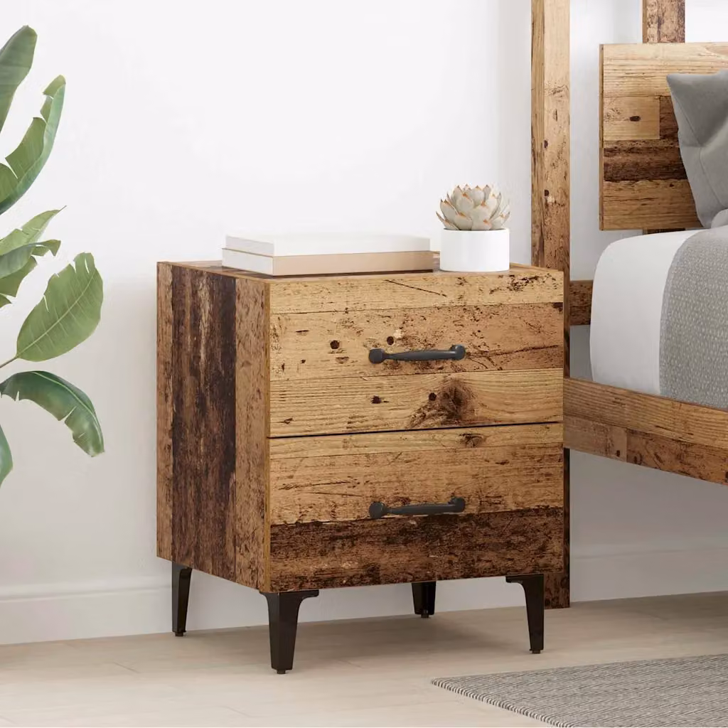 Set di 2 armadietti vidaXL in stile rustico marrone con cassetti, L 40 cm x P 35 cm x H 47,5 cm
