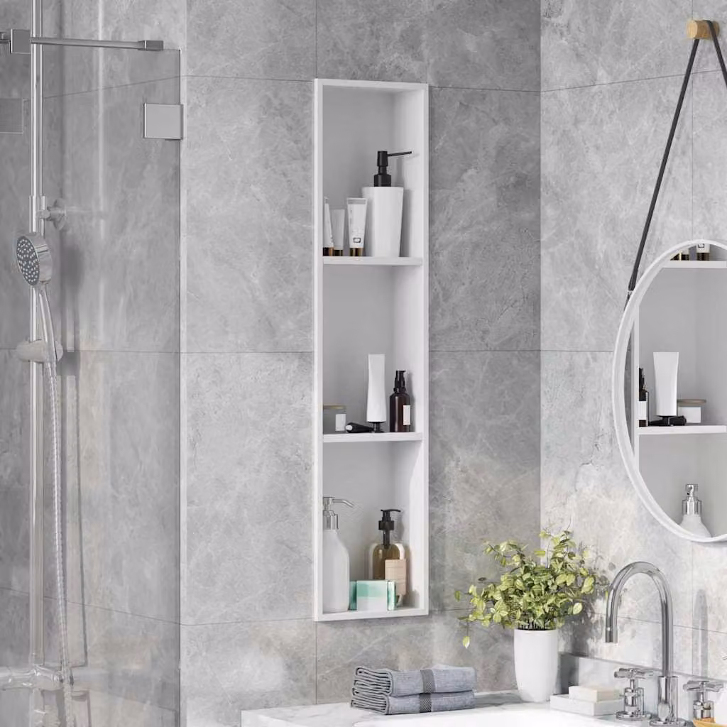 Nicchia per doccia Bianco 90 x 20 x 9,5 cm Acciaio inossidabile